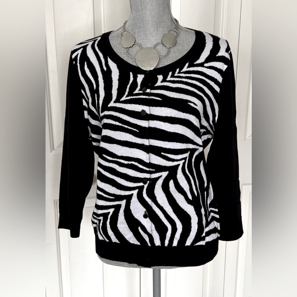 Talbots Animal Print Cardigan- Sz XLp